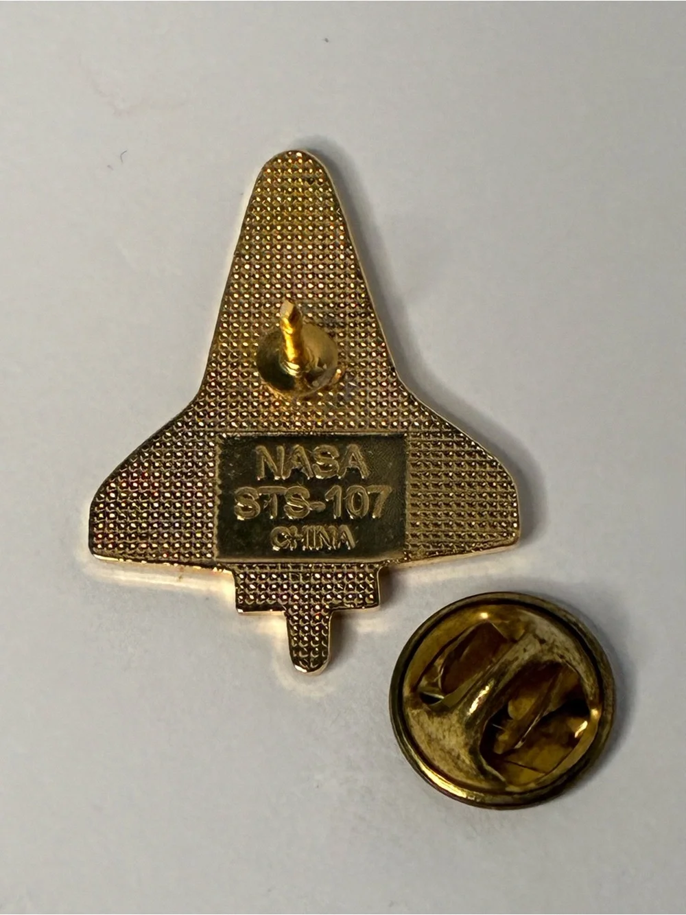 Gold-Trim Space Shuttle Enamel Lapel Pin - Navy & Gold